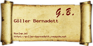 Göller Bernadett névjegykártya