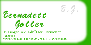 bernadett goller business card